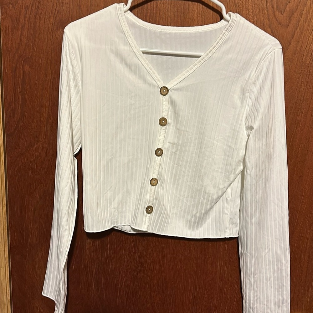 White button down top